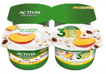 Jogurts ACTIVIA persiku-musli 4x120g