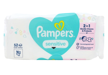 Mitrās salvetes PAMPERS Sensitive 52gab.