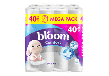 Tualetes papīrs BLOOM Comfort White 3k.40r.