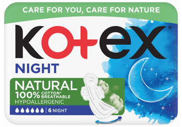 Higiēn.paketes KOTEX Natural Night 6gab.