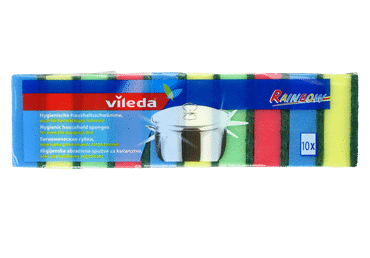 Sūkļi trauku mazg. VILEDA Rainbow 10gab.