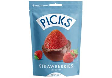 Liofilizētas zemenes kakao glazūrā PICKS 90g