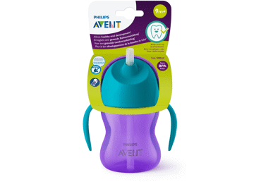 Māc.krūz AVENT ar salmiņu 9M+lillā 200ml