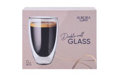 Dubultā stikla glāzes AURORA 2gab. 450ml