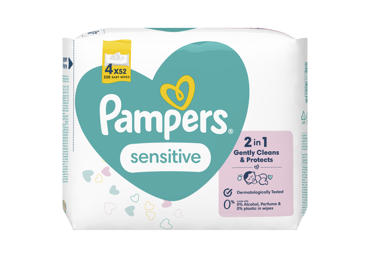 Mitrās salvetes PAMPERS Sensitive 4x52gab.