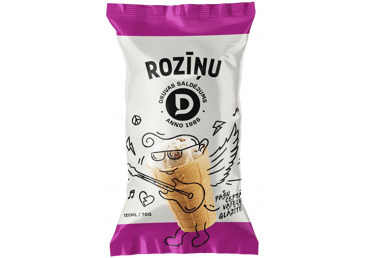 Saldējums ar rozīnēm vafeļu glāzītē DRUVA 70g