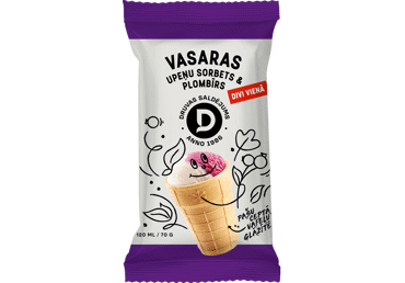 Saldējums upeņu-plombīra sorbets DRUVA 70g