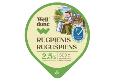 Rūgušpiens WELL DONE 2,5% 500g - 2