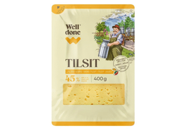 Siers Tilzītes 45% WELL DONE šķēlēs 400g