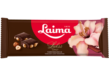 Tumšā šokolāde Lukss ar lazdu riekstiem LAIMA 190g