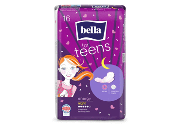 Higiēniskās paketes BELLA Teens Energy nakts 16gab.