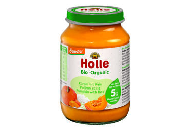 Biezenis HOLLE BIO ķirbis ar rīsiem 190g