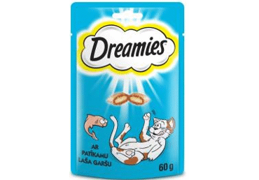 Gardums kaķiem DREAMIES ar lasi 60g - 1