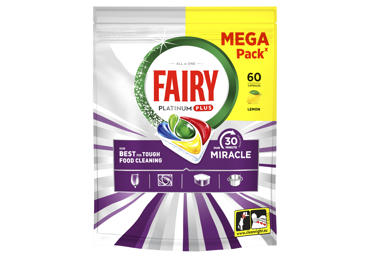 Trauku mazgājamās kapsulas FAIRY Platinum Lemon Miracle 60gb. - 1