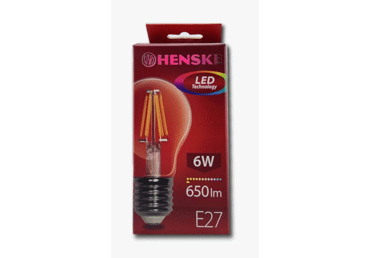 LED spuldze A60 E27 6W 620lm HENSKE