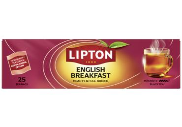 Melnā tēja LIPTON English Breakfast 25x2g