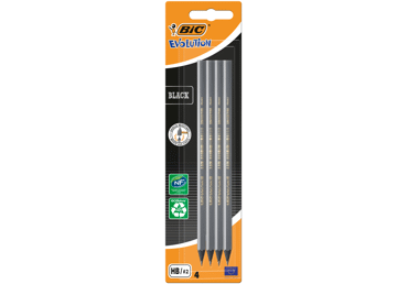 Melni zīmuļi BIC 4gab.