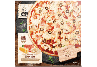 Saldēta pica ar šķiņķi un sēnēm WELL DONE 570g