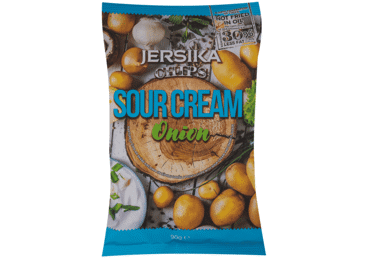 Čipsi JERSIKA ar skābo kējumu un sīpoliem 90g