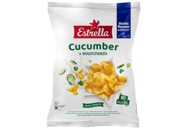 Kartupeļu čipsi ESTRELLA gurķu un skābā krējuma 170g