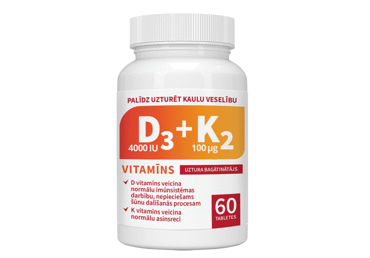 Uztura bagāt.PHARMA MARKET D3+K2 60gab.