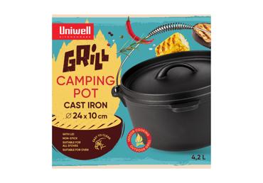 Čuguna kempinga katls UNIWELL 24x10cm - 1