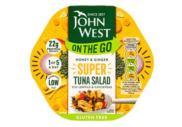 Tunzivs salāti medus ingvera ar lēcām JOHN WEST 220g