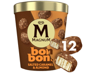 Saldējums BonBon MAGNUM sāļā karamele un mandeles 168g