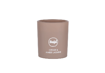 Aromātiskā svece stikla trauciņā brūna