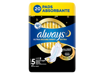 Higiēniskās paketes ALWAYS Ultra Secure Night 20gab.