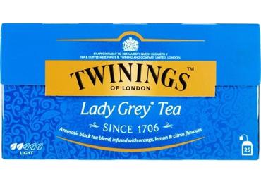 Melnā tēja TWININGS Lady Grey 25x2g