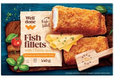 Saldēta zivs fileja rīvmaizē ar sieru WELL DONE 440g