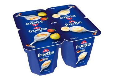 Jogurts persiku-bumbieru un banānu FRUETTO 4x125g