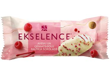 Saldējums aveņu baltajā šokolādē uz kociņa EKSELENCE 70g