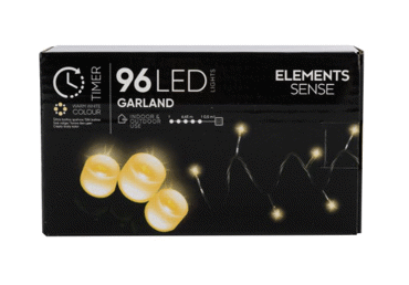 Elektriska virtene 96LED balta ELEMENTS