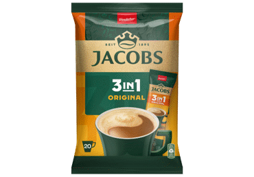 Šķīstošās kafijas dzēriens 3in1 JACOBS 20x12,6g