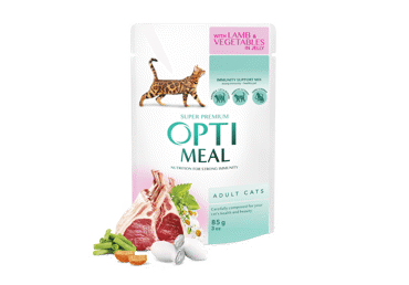 Konservi gaļa un dārzeņi želejā kaķiem OPTIMEAL 85g - 2