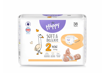 Autiņbiksītes HAPPY Mini S2 3-6kg 38gab.