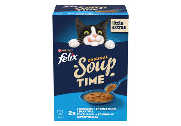 Zupa kaķiem mencu un tunci FELIX 6x48g
