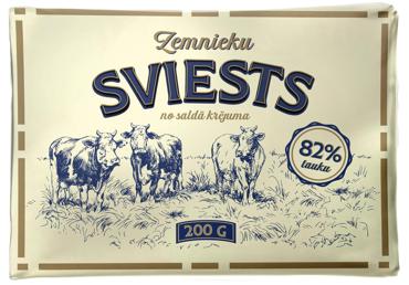 Sviests ZEMNIEKU 82% 200g