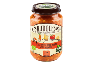 BIO biezenis RŪDOLFS dārzeņi-lasis-makaroni 8+ 190g