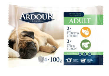 Konservi suņiem ARDOUR liellops-tītars 4x100g