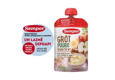 Biezputra SEMPER graudu ābolu-banānu-kanēļa 6+ 120g - 1