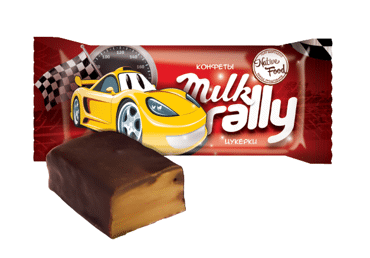 Šokolādes konfektes Milk rally sver.