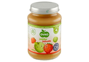 Biezenis OVKO bez cukura ābolu-zemeņu 5+ 190g