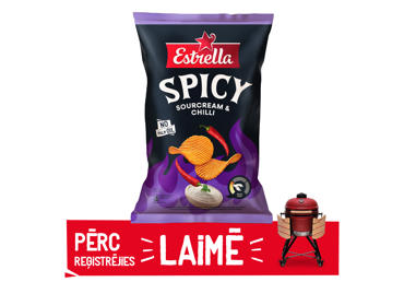 Kartupeļu čipsi ESTRELLA skābā krējuma un čili 115g - 1