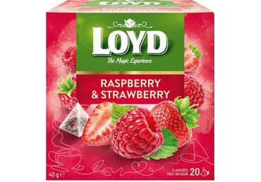 Augļu tēja LOYD aveņu-zemeņu 20x2g