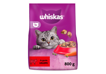 Sausā kaķu barība WHISKAS liellopu 800g - 1