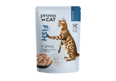 Kons.kaķu bar. PRIMACAT Classic zivs 85g