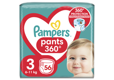 Autiņbiksītes PAMPERS Pants 3 6-11kg 56gab.